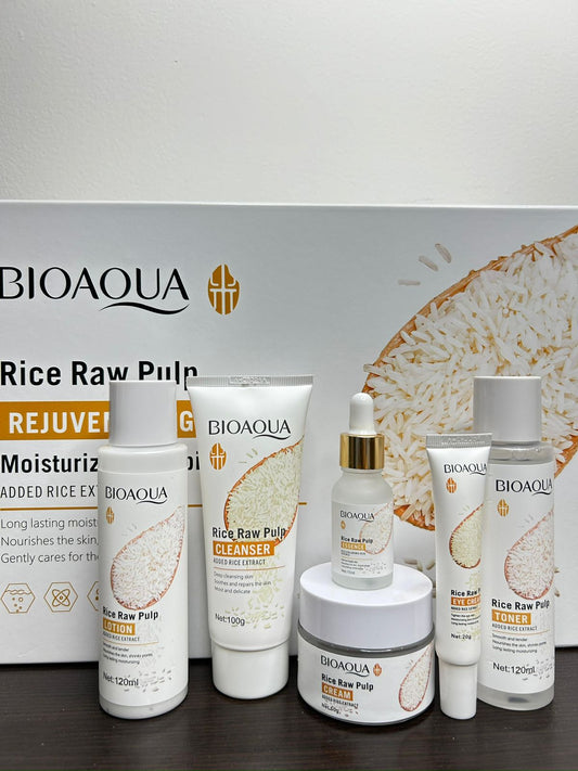 Kit X6 Rutina Antiedad y Aclarante de Arroz Bioaqua